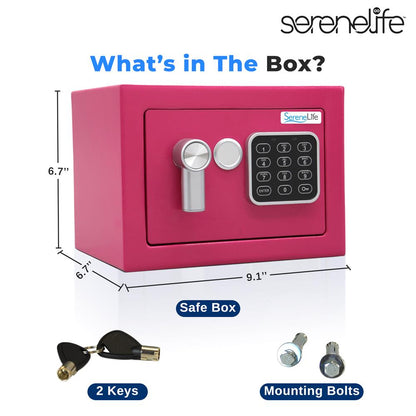 Electronic Safe Box Secure Storage Digital Lock Pink