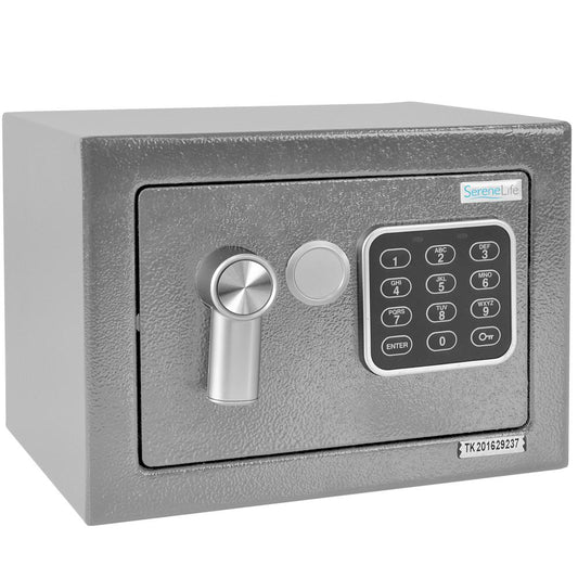 Electronic Safe Box Secure Storage Digital Lock Engineered Steel Silver