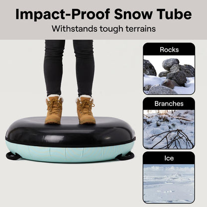 Serenelife 40 Inflatable Snow Tube For Winter Sports – Durable Easy-To-Inflate Snow Sled For Kids & Adults – Safe & Fun For Snow Tubing Sliding And Sledding (Blue)