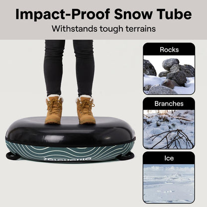Serenelife 40 Inflatable Snow Tube For Winter Sports – Durable Easy-To-Inflate Snow Sled For Kids & Adults – Safe & Fun For Snow Tubing Sliding And Sledding (Green)