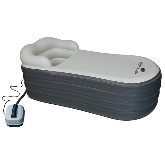 Inflatable Spa Bathtub with Bubble Massage Mat Remote Pillow 66x30x26