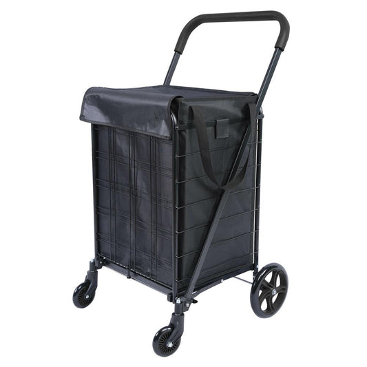 Folding Utility Cart 110lb Capacity 360° Swivel Wheels Weatherproof