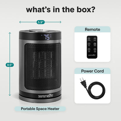 Indoor Electric Heater With Wi-Fi FunctionThermostat Remote Digital Display 12H Timer (Gray)