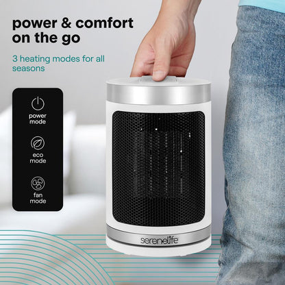 Portable Space Heater - Indoor Electric Heater With Wi-Fi FunctionThermostat Remote Digital Display 12H Timer 3 Heating Modes Fast & Safe Ptc Ceramic Heating For Home Office Bedroom (White)