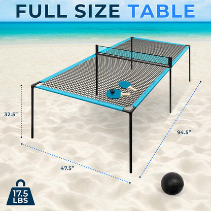 Trampoline Ping Pong Table - Portable Adjustable Steel Frame Indoor/Outdoor
