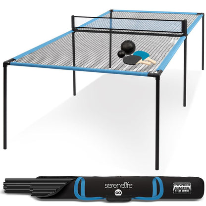 Trampoline Ping Pong Table - Portable Adjustable Steel Frame Indoor/Outdoor