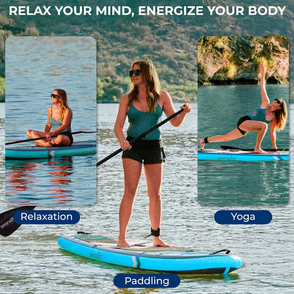 Inflatable Paddleboard Stable Design Non-Slip Deck Blue
