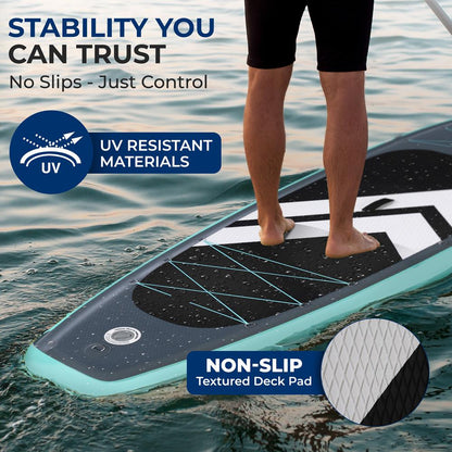 Inflatable Paddleboard Stable Design Non-Slip Deck Blue