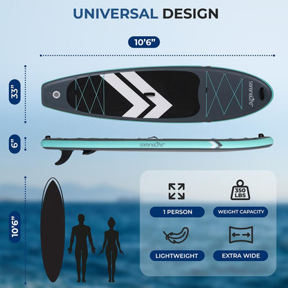 Inflatable Paddleboard Stable Design Non-Slip Deck Blue