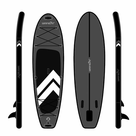 Inflatable Paddleboard Stable Design Non-Slip Deck Gray
