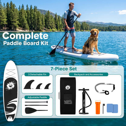 Inflatable Paddle Board Stable Design 3 Fins Non-Slip Deck 106