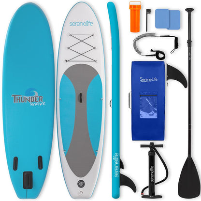 Inflatable Paddle Board Stable Design Non-Slip EVA Deck Pad Blue - SLSUPB10