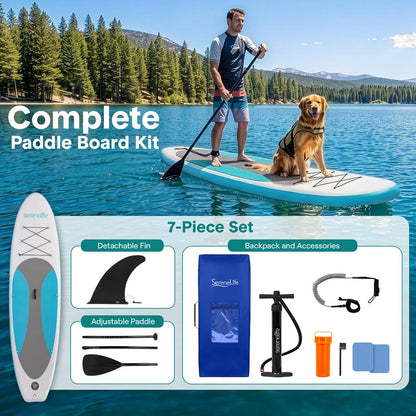 Inflatable Paddle Board Stable Design Non-Slip EVA Deck Pad Blue - SLSUPB10
