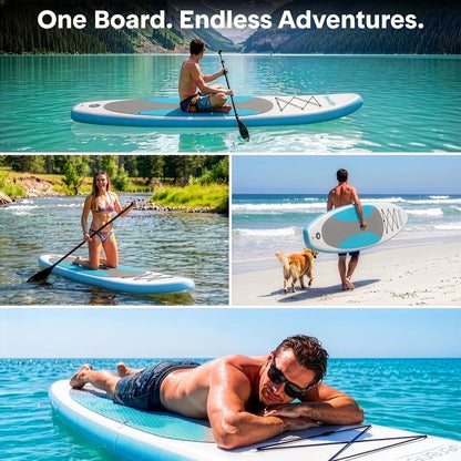 Inflatable Paddle Board Stable Design Non-Slip EVA Deck Pad Blue - SLSUPB10