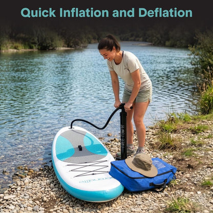 Inflatable Paddle Board Stable Design Non-Slip EVA Deck Pad Blue - SLSUPB10