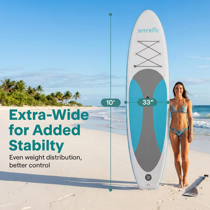Inflatable Paddle Board Stable Design Non-Slip EVA Deck Pad Blue - SLSUPB11
