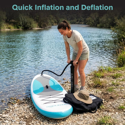 Inflatable Paddle Board Stable Design Non-Slip EVA Deck Pad Blue - SLSUPB11