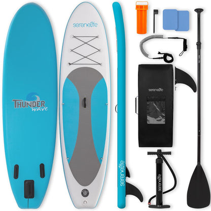 Inflatable Paddle Board Stable Design Non-Slip EVA Deck Pad Blue - SLSUPB11