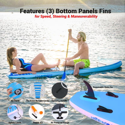 Inflatable Paddle Board - Stable Non-Slip Deck 106 PVC Teal
