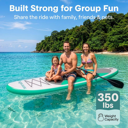 Free-Flow Welded Inflatable Stand-Up Paddle-Board With Double-Action Hand Pump 3-Shaft Aluminum Paddle Leash Fin Repair Kit And Backpack (Black) - SLSUPB12