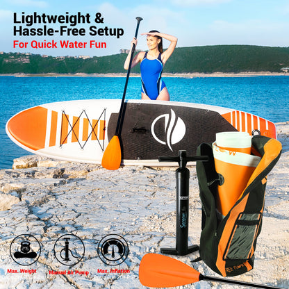 Inflatable Paddle Board - Stable Non-Slip Deck 106 PVC Teal