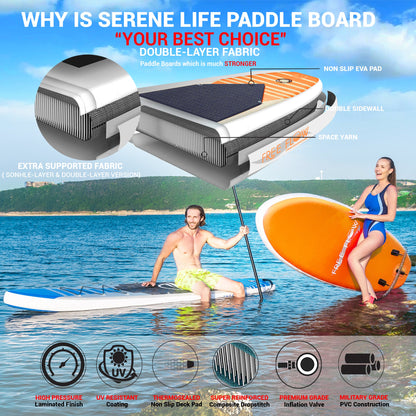 Inflatable Paddle Board - Stable Non-Slip Deck 106 PVC Teal
