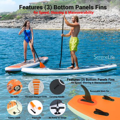Inflatable Paddle Board - Stable Non-Slip Deck 106 PVC Teal