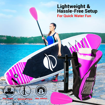 Inflatable Paddle Board - Stable Non-Slip Deck 106 PVC Teal