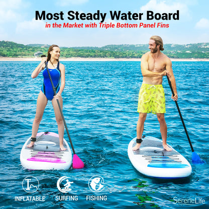 Inflatable Paddle Board - Stable Non-Slip Deck 106 PVC Teal