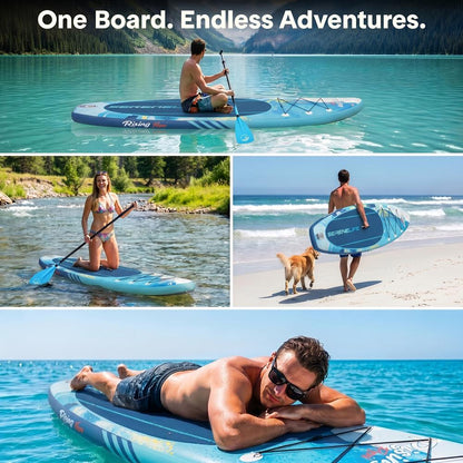 Inflatable Paddle Board - Stable Non-Slip Deck 106 Portable Blue - SLSUPB518