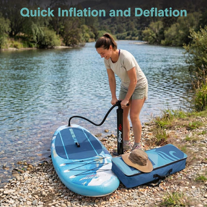 Inflatable Paddle Board - Stable Non-Slip Deck 106 Portable Blue - SLSUPB518