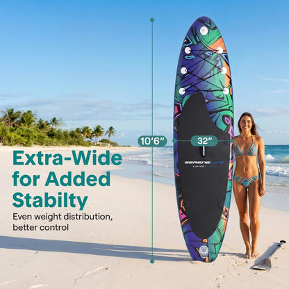 Inflatable Paddle Board - Stable Non-Slip Deck 106 Blue - SLSUPB636
