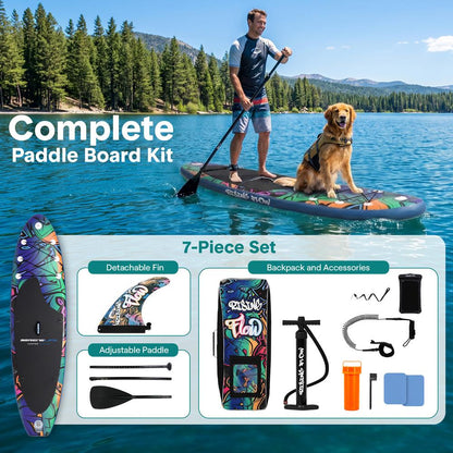 Inflatable Paddle Board - Stable Non-Slip Deck 106 Blue - SLSUPB636