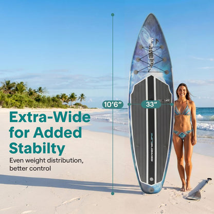 Inflatable Paddle Board - Stable Non-Slip Deck 106 Space Blue - SLSUPB872
