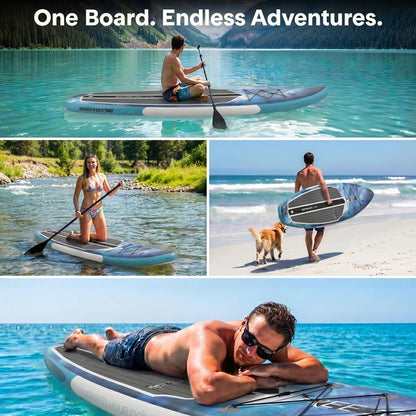 Inflatable Paddle Board - Stable Non-Slip Deck 106 Space Blue - SLSUPB872