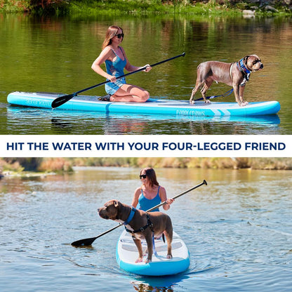 Free-Flow Welded Inflatable Stand-Up Paddle-Board With Double-Action Hand Pump 3-Shaft Aluminum Paddle Leash Fin Repair Kit And Backpack (Black) - SLSUPEW200