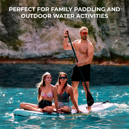 Inflatable SUP for 2 Adults & Child - Stable Non-Slip Deck 440 lbs Capacity