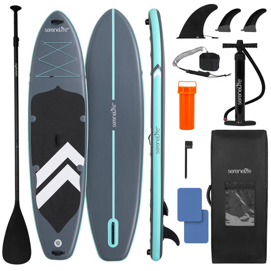 Inflatable SUP for 2 Adults & Child - Stable Non-Slip Deck 440 lbs Capacity