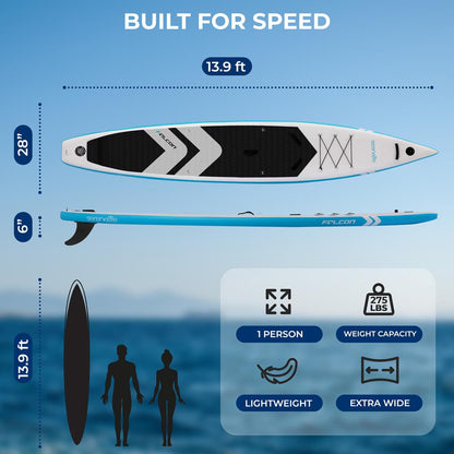 Free-Flow Stand-Up Paddle-Board - Woven Drop-Stitch And Double Layer Side Inflatable Sup With Double-Action Hand Pump 3-Shaft Aluminum Paddle Leash Fin Repair Kit And Backpack (Black)