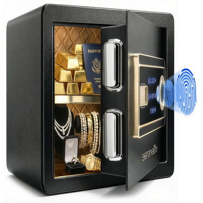 Fingerprint Safe 0.63 Cu Ft Heavy-Duty Steel Touchscreen Black
