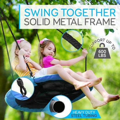 Saucer Swing 40 for Kids Waterproof Padded Frame Blue