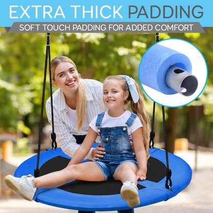 Saucer Swing 40 for Kids Waterproof Padded Frame Blue