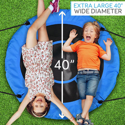 Saucer Swing 40 for Kids Waterproof Padded Frame Blue
