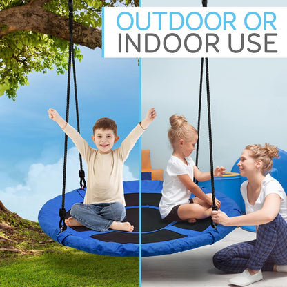 Saucer Swing 40 for Kids Waterproof Padded Frame Blue