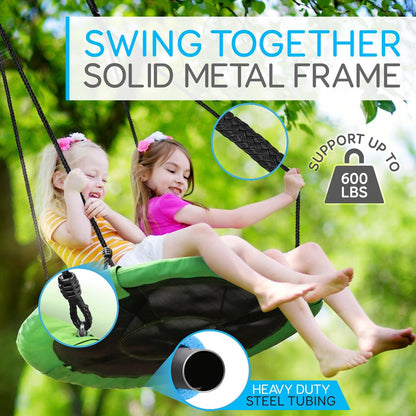 Saucer Swing 40 for Kids Waterproof Padded Frame Green