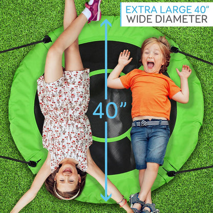 Saucer Swing 40 for Kids Waterproof Padded Frame Green