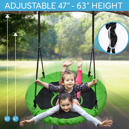 Saucer Swing 40 for Kids Waterproof Padded Frame Green