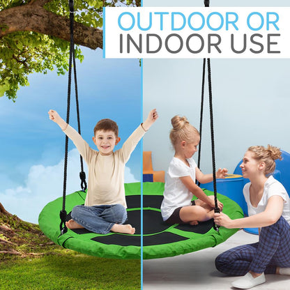 Saucer Swing 40 for Kids Waterproof Padded Frame Green