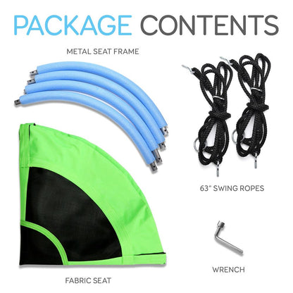 Saucer Swing 40 for Kids Waterproof Padded Frame Green