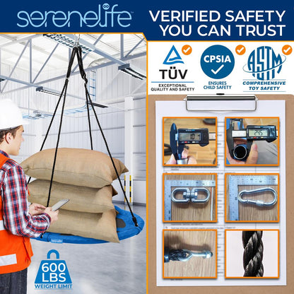 40 Saucer Swing 700 lb Capacity Waterproof Blue
